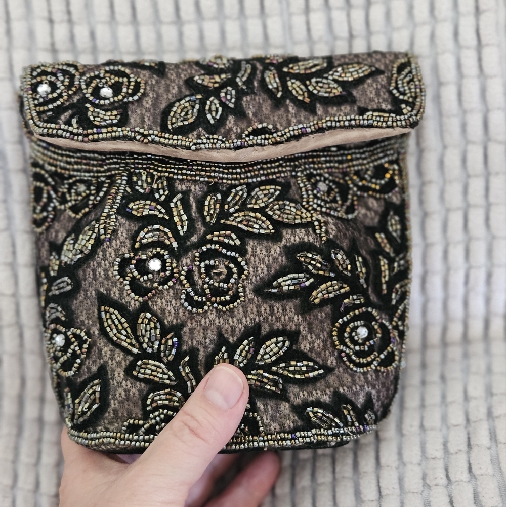 VTG Artisan Boutique Flapper Style Clutch Beaded Envelope  Pouch Evening MiniBag